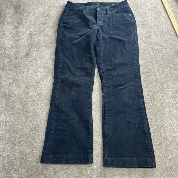 JAG Size 6 Dark Blue Corduroy Jeans Flat Front 5 Pocket Low Rise Boot Leg Y2K - Picture 3 of 6